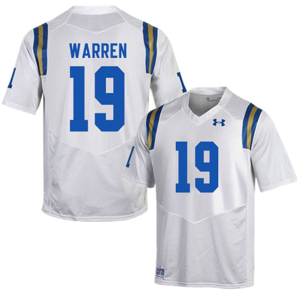 Men #19 Jelani Warren UCLA Bruins College Football Jerseys Sale-White